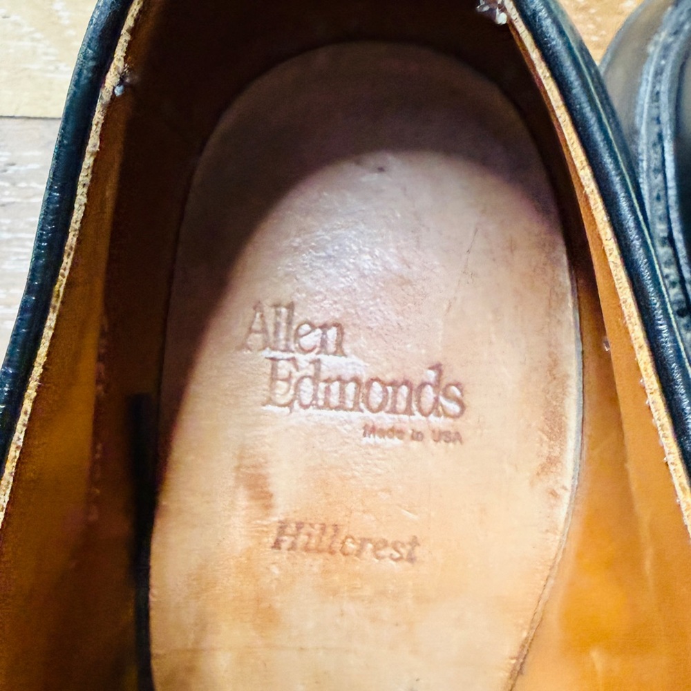 Allen Edmonds Hillcrest Black Leather Men’s Oxford Dress Shoes / Size 11.5 - Picture 4 of 8